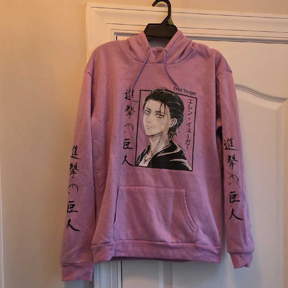 Attack On Titan Eren Yeager Purple Graphic Hoodie - Picture 1 of 5